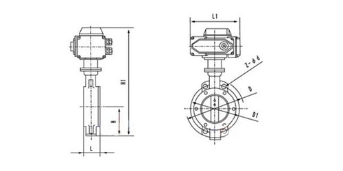电动衬氟蝶阀产品结构图